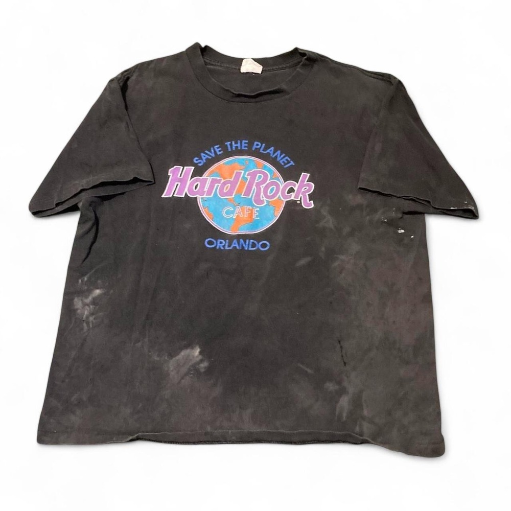 Hard Rock Cafe Orlando Save the planet tee single stitch 80s vtg thrashed XL/23